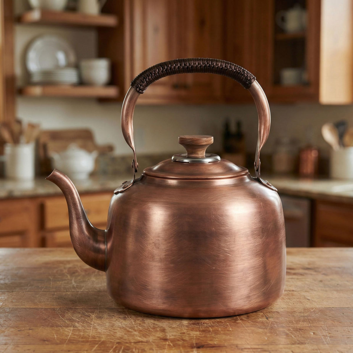 Tea Kettle Stovetop Whistling Copper Tea Pot for Stove 3.2QT Teapot Kettle