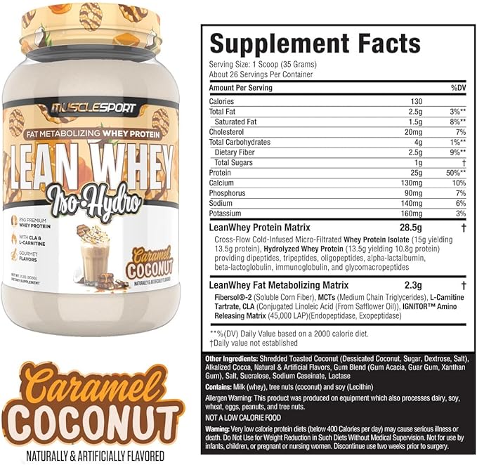 Musclesport Lean Whey Revolution??Protein Powder - Whey Protein Isolate - Low Calorie, Low Carb