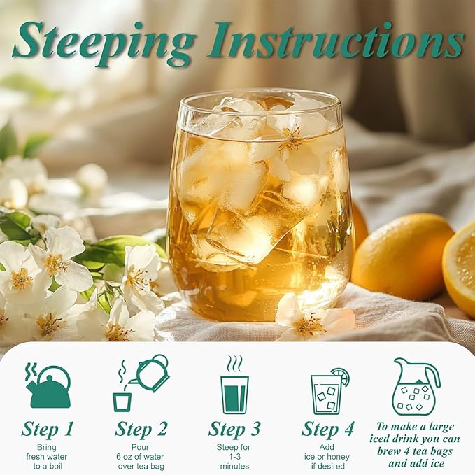 WT WEETEE Jasmine Green Tea Bags, 100 Count Jasmine Scented Green Tea, Refreshing & Relaxing, No