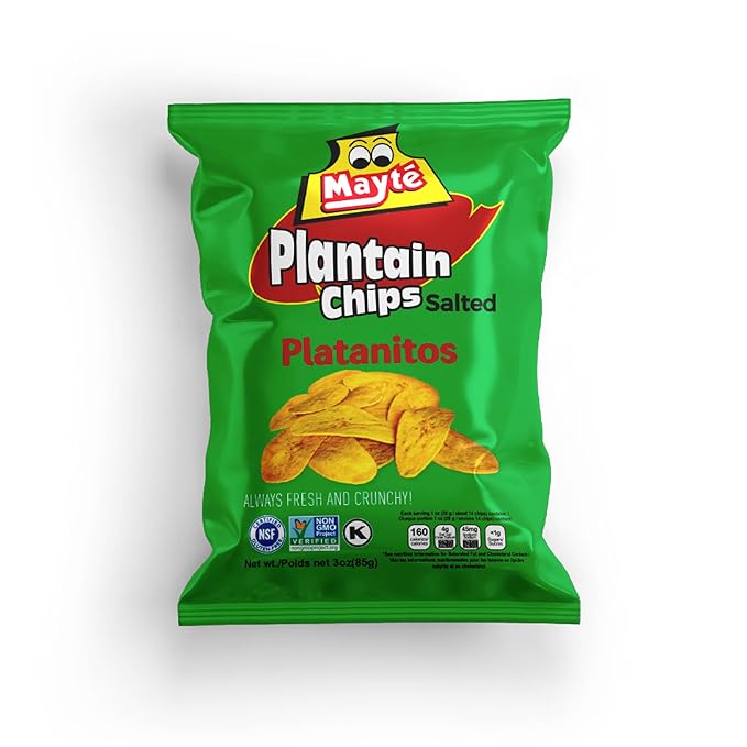 Mayté Lightly Salted Plantain Chips – 30 Individual Packs (3oz Each) – Crunchy, Savory, Healthy