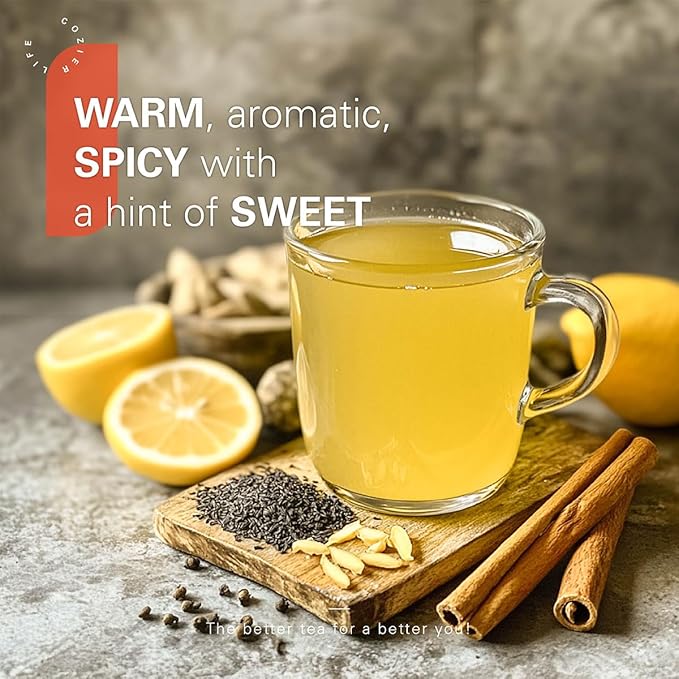 WT WEETEE Turmeric Ginger Cinnamon Tea Bags, Warm & Spicy Turmeric Ginger Herbal Blend Tea, Rich in