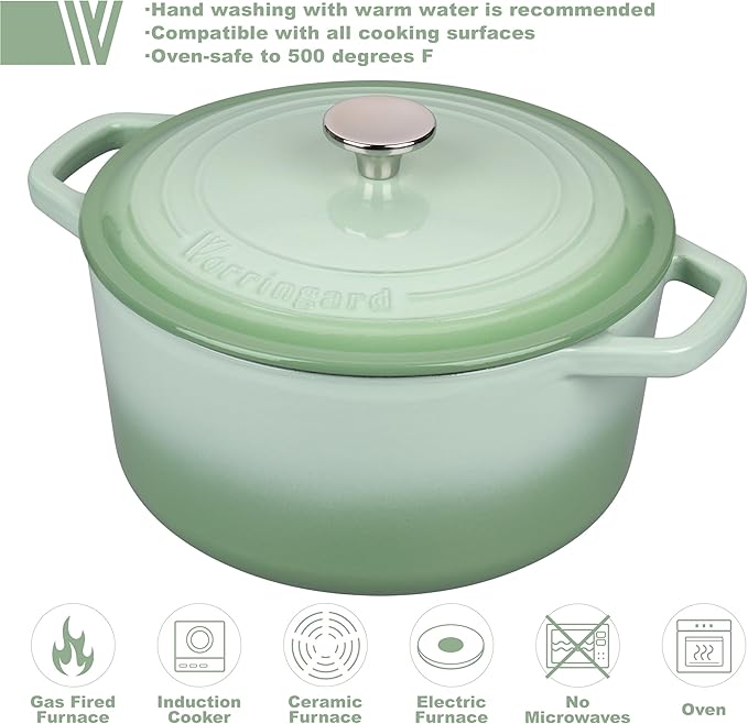 Enameled Cast Iron Dutch Oven Pot with Lid, for Bread Baking, Round Bread Oven- include Sourdough
