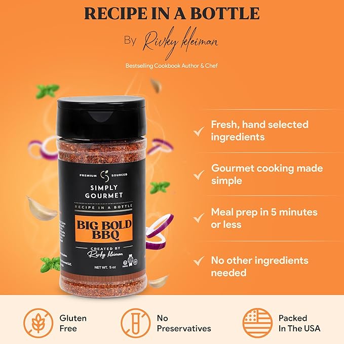 Big Bold BBQ Spice 5oz | Recipe in a Bottle | Premium Blend Spice for Gourmet Cooking | No-Addition