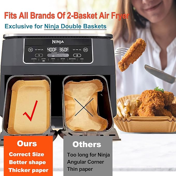 Ninja Foodi Air Fryer Liners, Ninja Air Fryer Liners Disposable, Ninja DZ071 Foodi Ninja Dual Air