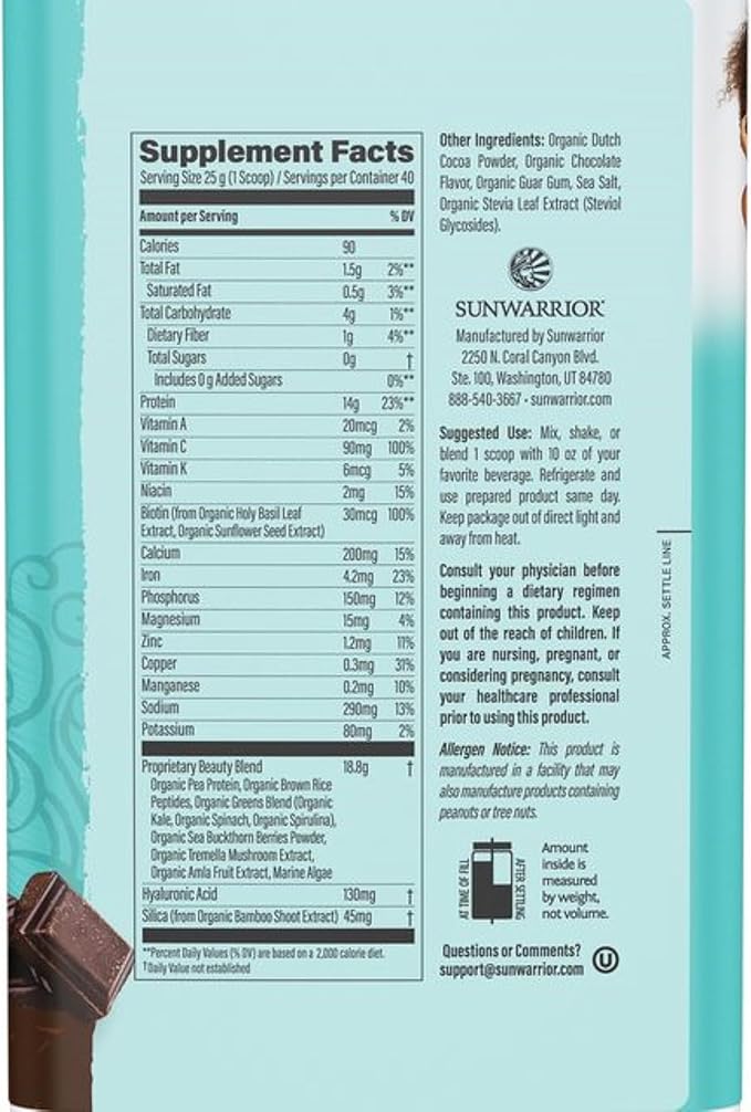 Vegan Collagen Protein Powder for Women Silica Plant Based Collagen Powder Chocolate Flavor Vegan
