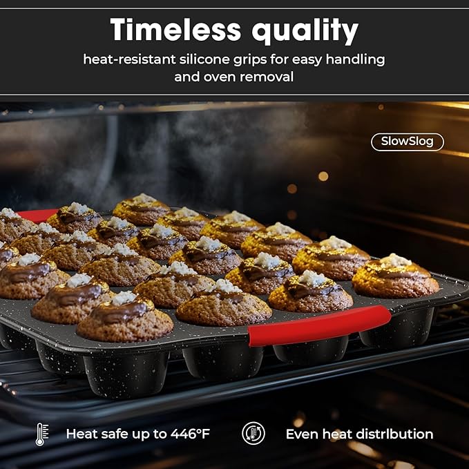 11-Piece Nonstick Stackable Baking Pans Set, Toxin-Free Bakeware Sets, Baking Pan Set with Silicone