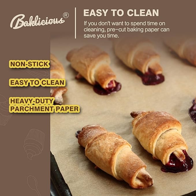 16x24 inch Unbleached Heavy Duty Parchment Paper Sheets, 100Pcs Precut Non-Stick Full Parchment