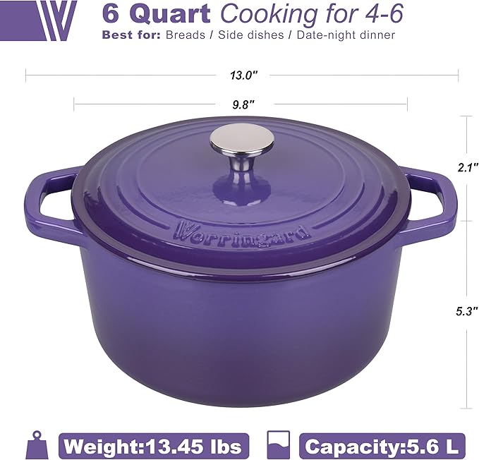 Enameled Cast Iron Dutch Oven Pot with Lid, for Bread Baking, Round Bread Oven- include Sourdough
