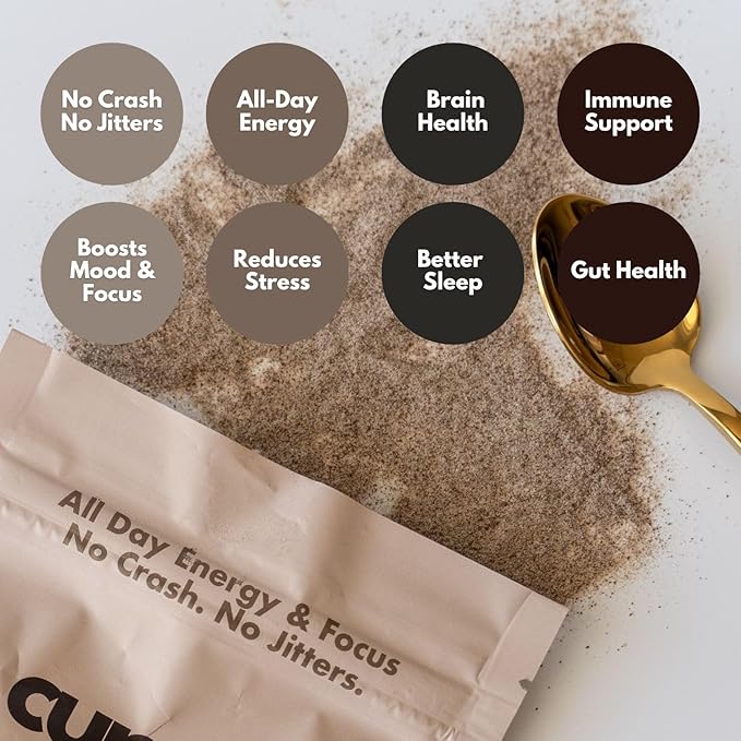Cuppa Healthy Mushroom Insant Coffee with Lion's Mane & Ashwagandha for All Day Energy & Focus - No