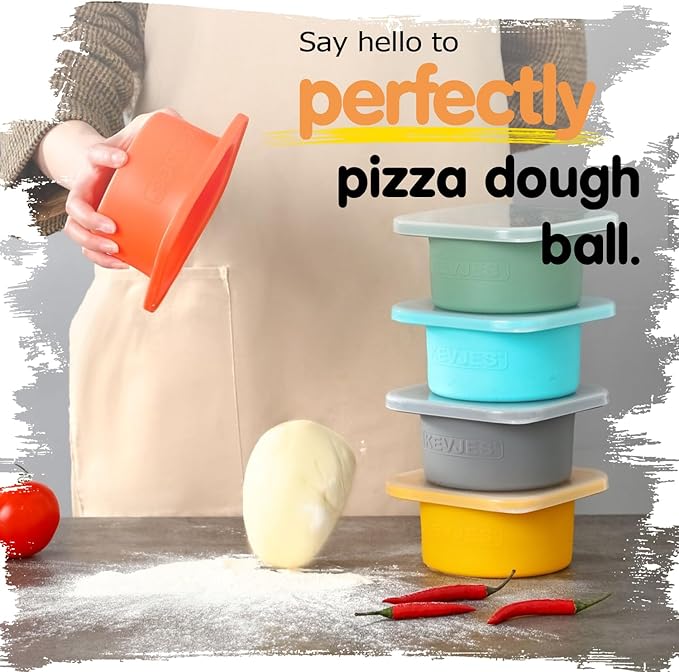 1000ml PLUS Pizza Sourdough Proofing Containers with Air-tight Lids for DIY family Artisan