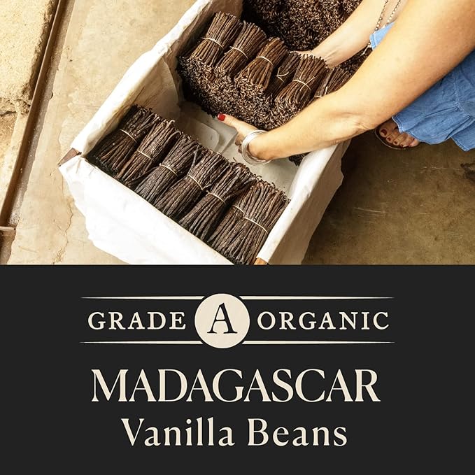 50 Organic Madagascar Whole Vanilla Beans, Grade A Vanilla Pods, Premium Vanilla Beans for Making