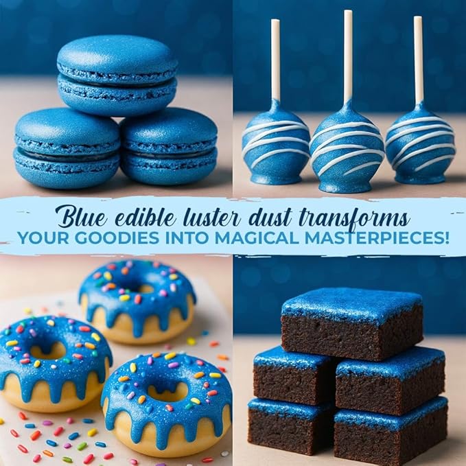 Bulk (20g) Blue Luster Dust Edible Glitter for Cocktails | Premium Edible Blue Luster Dust for Cake