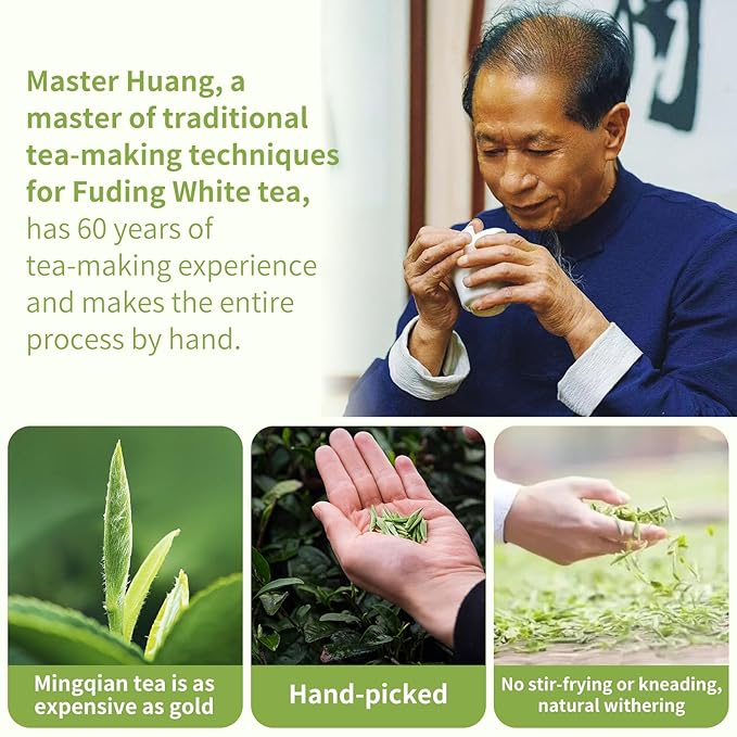 XIXICHA Silver Needle White Tea Loose Leaf Grade AAA Premium Silver Needle Tea Fuding White Tea