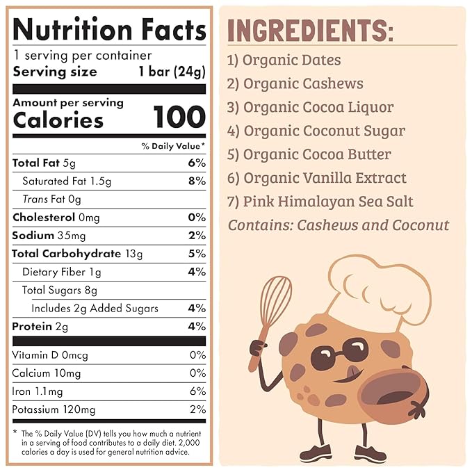 Skout Organic Cookie Dough Kids Snack Bars (18 Pack) | Organic Kids Snack Bars | School Snacks &