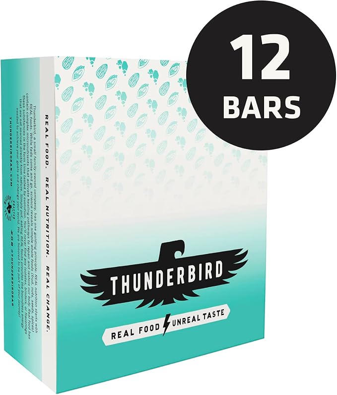 Thunderbird Bars Energy Snack, Gluten-Free with Protein, Healthy Real Food, Vegan Paleo Non-GMO, No
