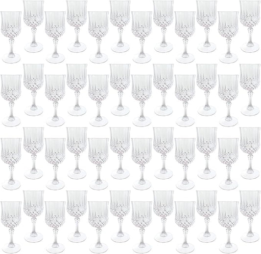 Plastic Wine Glasses，Plastic Goblets Vintage Style Cordial Drinking Glasses for Wedding Reception