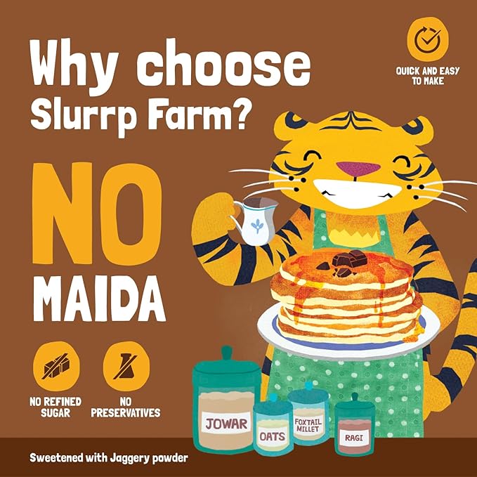 Slurrp Farm Instant Breakfast Millet Pancake Mix, Chocolate And Supergrains, Natural And Healthy