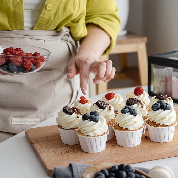 Brown Cupcake Liners, Standard Size 200pcs Muffin Baking Liners, Heavy Duty Oil-proof Wrappers for