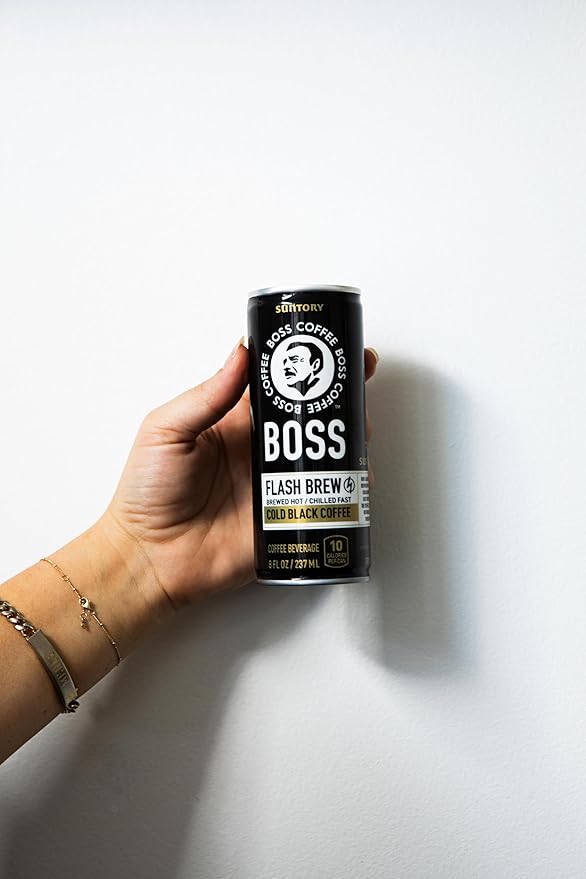 BOSS Coffee by Suntory - Japanese Flash Brew Original Black Coffee, 8oz 12 Pack, Imported from