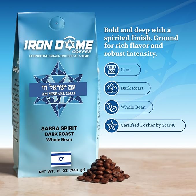 Iron Dome Coffee ??Sabra Spirit Whole Bean Coffee, Dark Roast ??Fresh Roasted Coffee Beans ??Bold