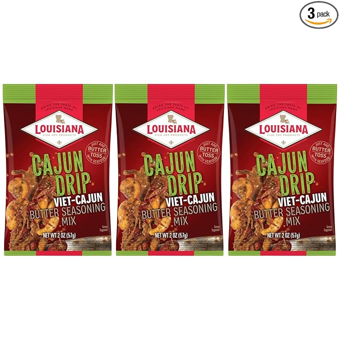 Louisiana Fish Fry Cajun Drip Viet-Cajun Butter Seasoning Mix - Seasoned Butter Sauce for Seafood