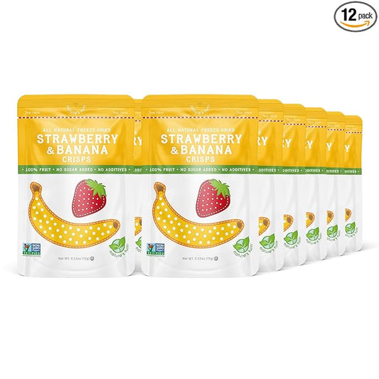 Nature’s Turn Freeze-Dried Strawberry Banana Crisps – Healthy, Gluten-Free, Crispy & Delicious