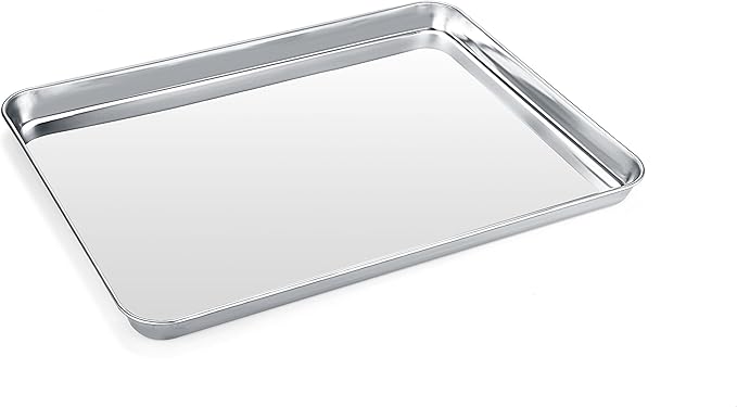 Stainless Steel Baking Sheet Cookie Tray, Cookie Sheet for Toaster Oven Baking Pan Tray, Jelly Roll