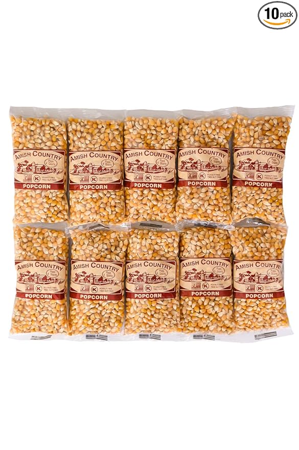 Amish Country Popcorn | 10-4 oz Bags - Baby Yellow Popcorn Kernels | Old Fashioned, Non-GMO and