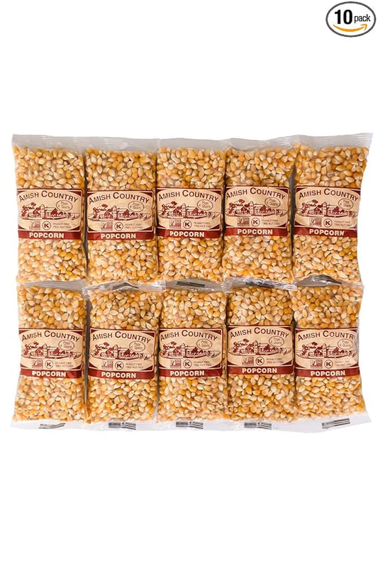 Amish Country Popcorn | 10-4 oz Bags - Baby Yellow Popcorn Kernels | Old Fashioned, Non-GMO and