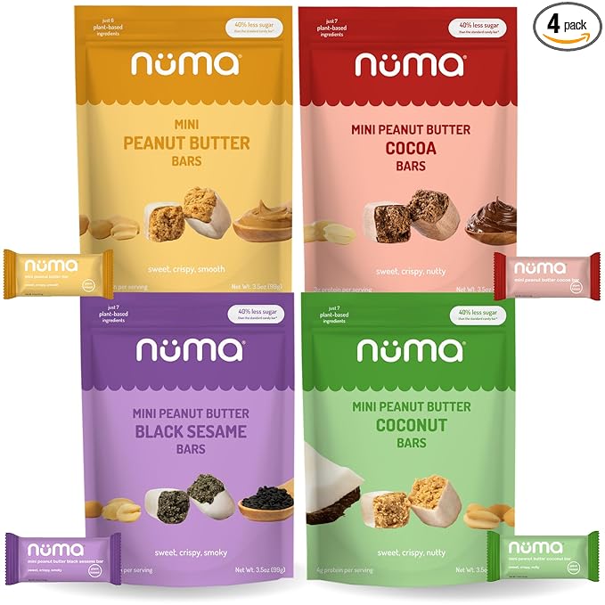 Mini Peanut Butter Bars Variety Pack – Vegan, High Protein, Low Sugar, Low Calorie, All Natural
