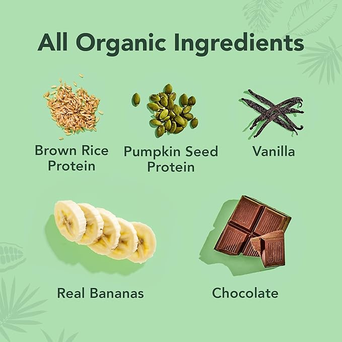 ALOHA Organic Plant Based Protein Bars - Banana Bread Chocolate Chip - 12 Count, 1.9oz Bars - Vegan