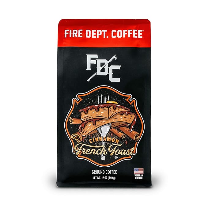 Fire Department Coffee - Gives Back to Firefighters - Cinnamon French Toast Ground Coffee - Roasted
