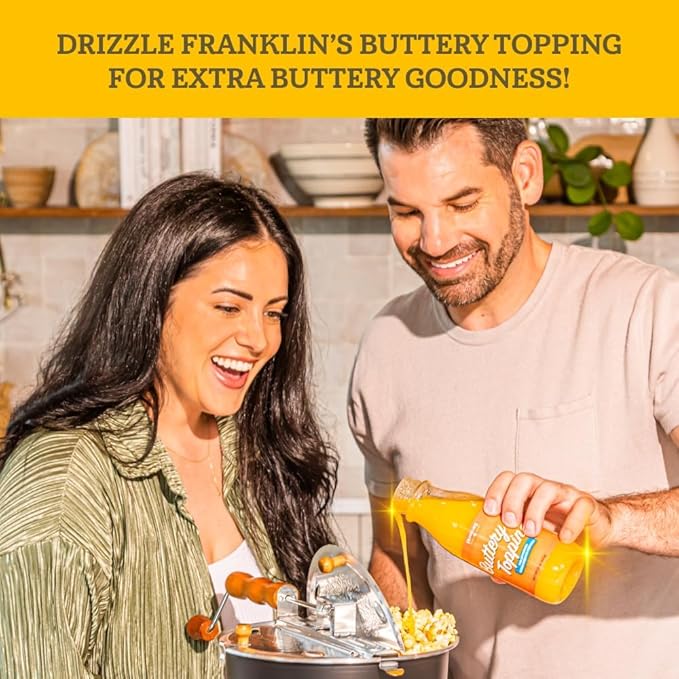 Franklin?셲 Gourmet Popcorn Organic Popcorn Kernels for Popping - 28oz Tub - Made in USA, Non-GMO &