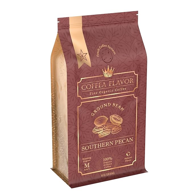 Southern Pecan Flavored Ground Coffee ??Medium Roast, 100% Arabica, Single Origin ??Organic