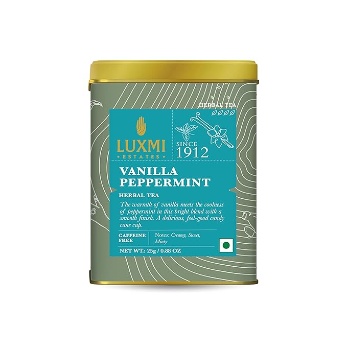 Luxmi Estates - Organic Peppermint Tea with Natural Vanilla Extract - Loose Leaf - 25g (12 Cups)