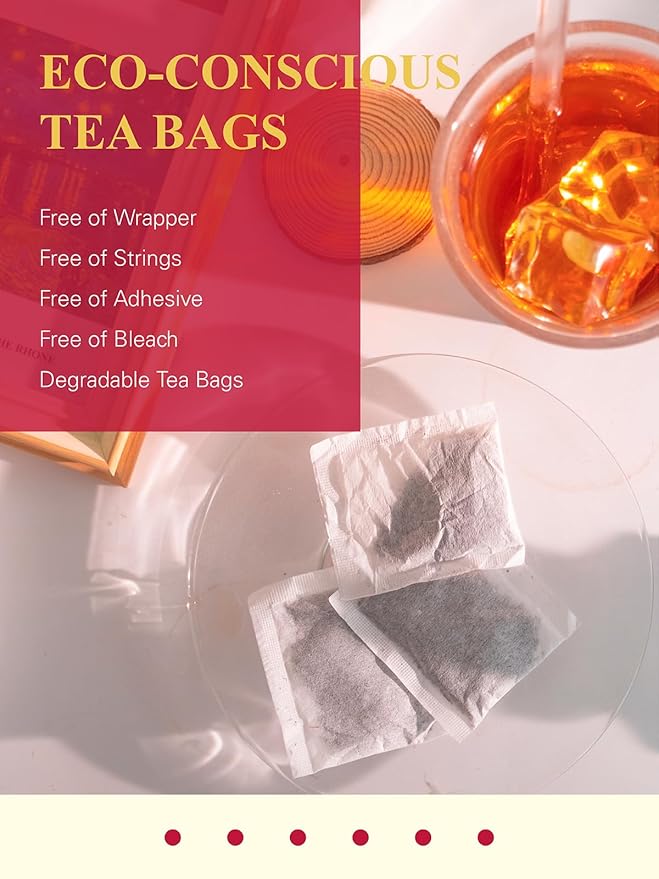 GLDNT Organic Decaf Black Tea Bags, Organic Black Tea Decaffeinated, Smooth Taste, Iced & Hot Tea