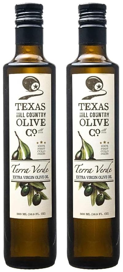 Texas Hill Country Olive Co Terra Verde Extra Virgin Olive Oil - Cold Pressed EVOO Gourmet Olive