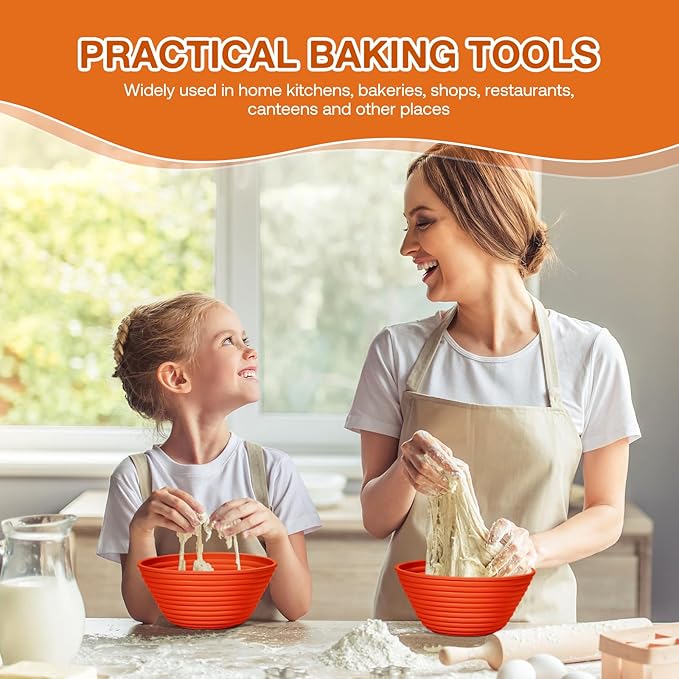 Silicone Banneton, Sourdough Bread Baskets (Set of 6, 5 Inch), Round Proofing Bread Bowls with