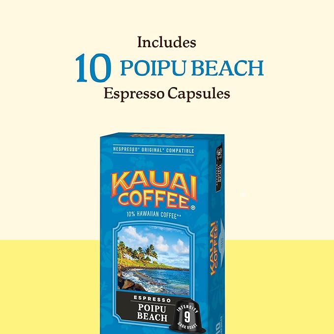 Kauai Coffee Espresso Pods Compatible with Nespresso Original Coffee Makers – Arabica Coffee, 10%