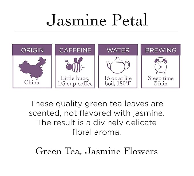 Two Leaves and a Bud Jasmine Green Tea Bags, 100 Count (Pack of 1) Whole Leaf Green Tea in Pyramid