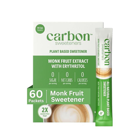 Carbon Sweeteners Monk Fruit Sweetener With Erythritol, White Sugar Substitute From Monk Fruit