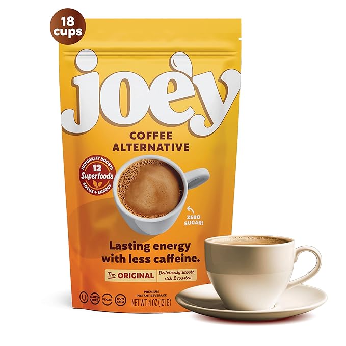 Joe'y Mushroom Coffee Alternative with Cacao and Dandelion Root, Chicory Coffee Substitute with