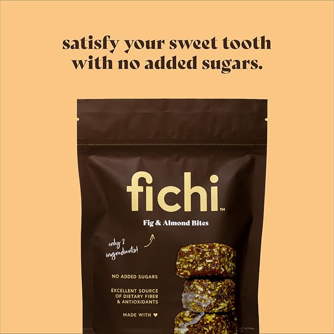 Fichi Fig and Almond Bites, a Wholesome and Delicious Gluten-Free Italian Fruit and Nut Snack, 7 Oz