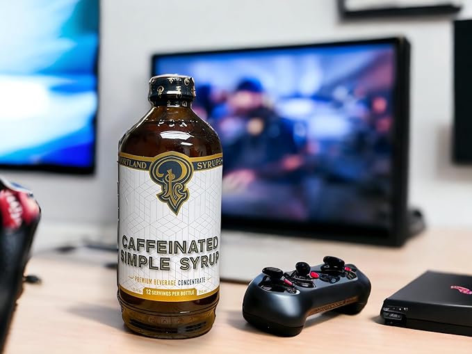 Portland Syrups - Caffeinated Simple Syrup - Premium Beverage Concentrate for a Boost of Clean