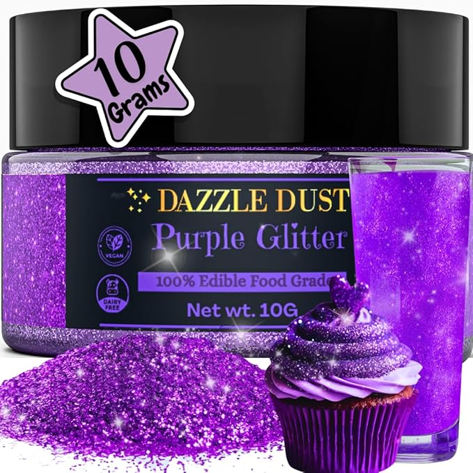 Dazzle Dust Edible Glitter Sprinkles for Cake Decorating, Drinks, Cookie, Icing, Dessert