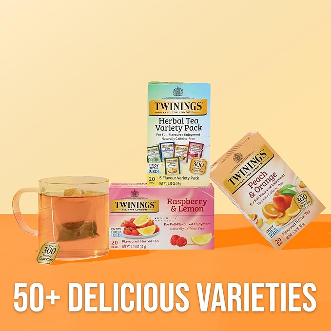 Twinings Herbal Tea Variety Pack, 20 Count (Pack of 1), Formerly Assorted Herbal, Includes 5