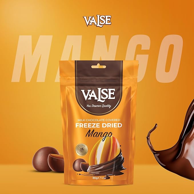 Chocolate Covered Mango, Milk Chocolate Covered Freeze Mango, 2.8 oz Chocolate Covered Fruit