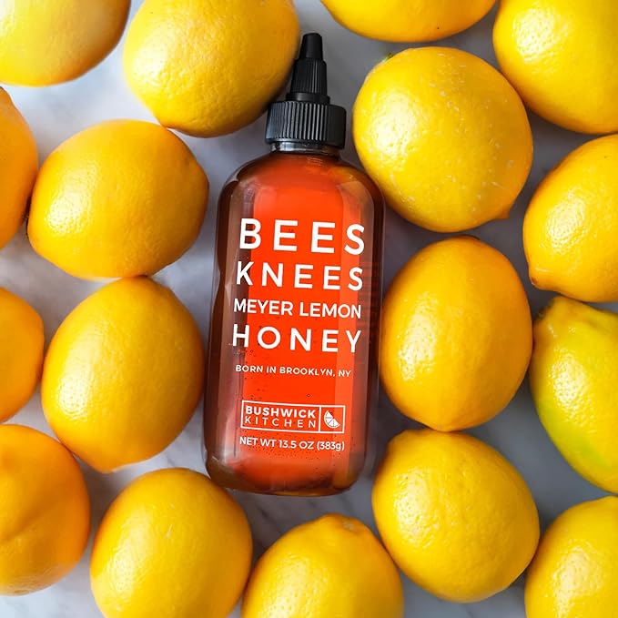 Bees Knees Meyer Lemon Honey, 12.5 oz, Pure Honey with Citrus, Gluten Free, Paleo Friendly