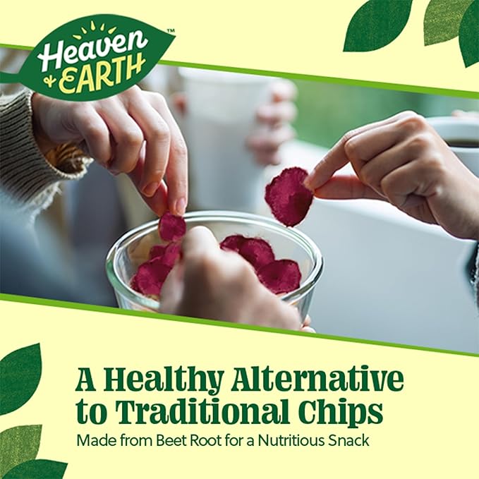 Heaven & Earth Beet Chips 1oz (6 Pack) Crisp and Delicious | Gluten Free | Certified Kosher