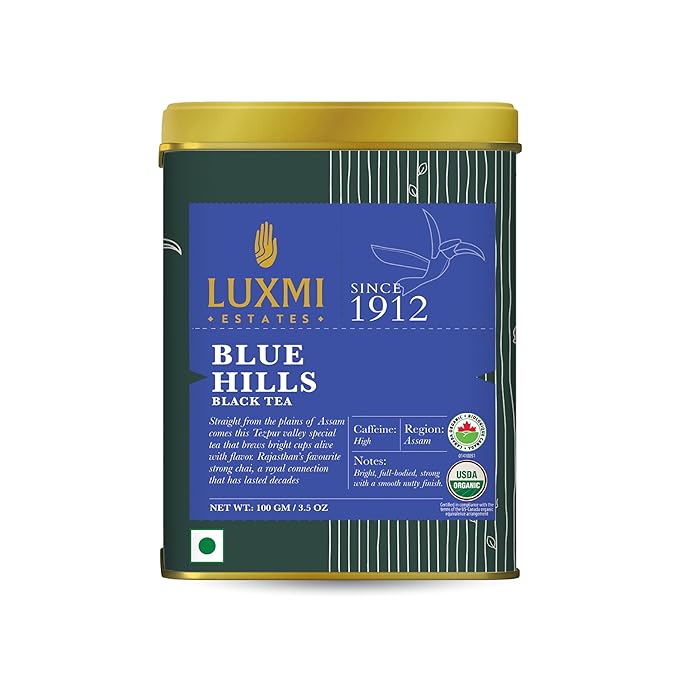 Luxmi Estates - Blue Hills - Organic CTC Assam Black Tea - Loose Leaf - 100g (50 Cups) | Jodhpur
